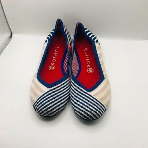 Rothy's Women’s Blue & Cream Striped Flat